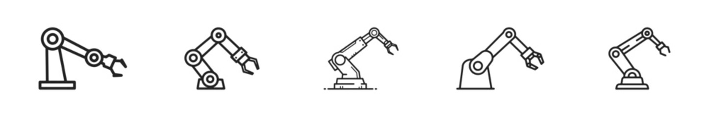 Robot arm icon, isolated, editable vector icon, which can be used on websites and apps.
