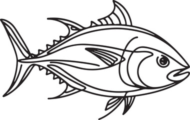 Minimalist Tuna Fish Line Drawing for Art Lovers