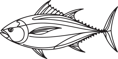Minimalist Tuna Fish Line Drawing for Art Lovers