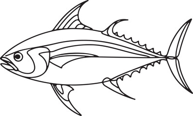 Minimalist Tuna Fish Line Drawing for Art Lovers