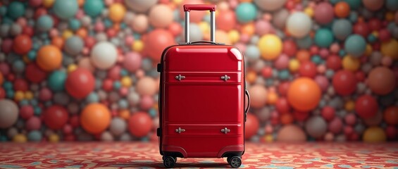 Travel in style with this sleek red suitcase