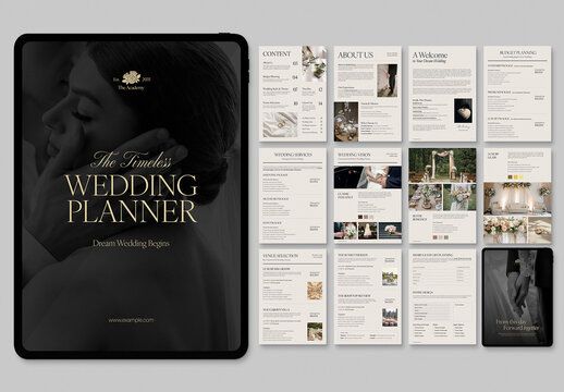 Digital Wedding Planner Brochure Layout