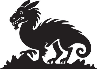 Chupacabra silhouette vector design on white background