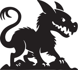 Chupacabra silhouette vector design on white background