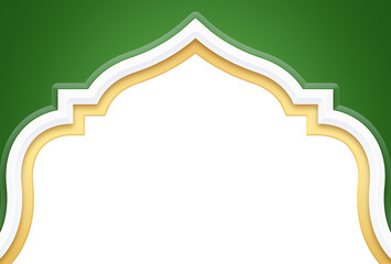 Green and Gold Islamic Header Frame
