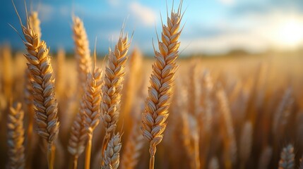 Fototapeta premium wheat plants in a picturesque countryside setting