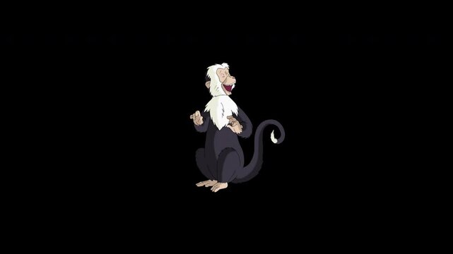 Cartoon Monkey alpha matte 2D animation 4K