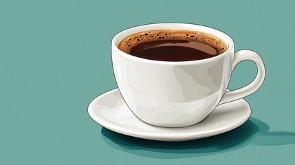 white coffee cup isolated,cartoon illustration style