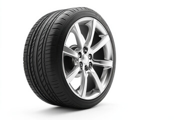 Obraz premium Car Wheel on White Background