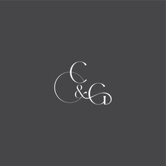 monogram wedding logo concept initial with line CG luxury curvy style letter
