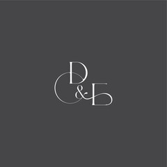 monogram wedding logo concept initial with line DE luxury curvy style letter