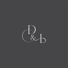 monogram wedding logo concept initial with line DI luxury curvy style letter