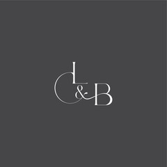 monogram wedding logo concept initial with line LB luxury curvy style letter