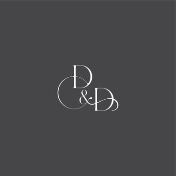 monogram wedding logo concept initial with line DD luxury curvy style letter