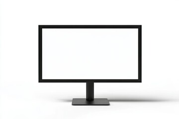 High Resolution Visual of Black Monitor Isolated on White