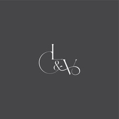 monogram wedding logo concept initial with line LV luxury curvy style letter