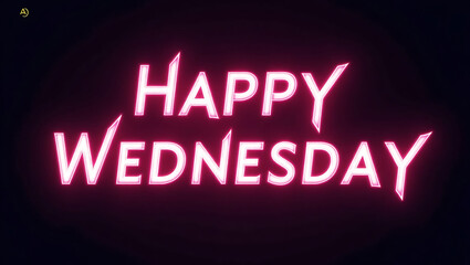 Obraz premium Happy Wednesday Neon Design
