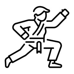 Line style icon of a character practicing martial art 