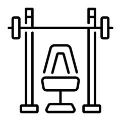 A linear style icon of gym workout bench 