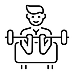 Line style icon of a character doing arm exercise 