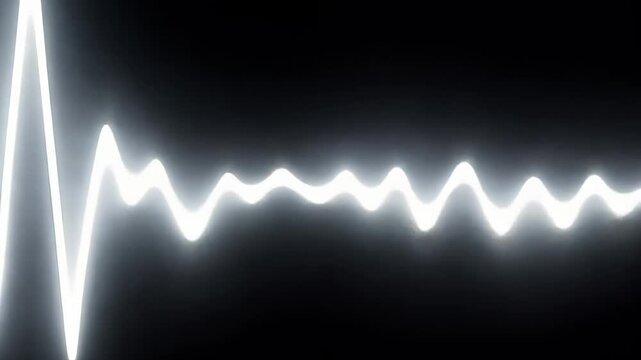 Minimalist Abstract Audio Waveform Animation on Black Background