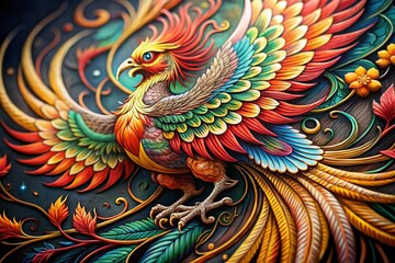 Japanese Phoenix Tattoo Design - High-Resolution Stock Photo