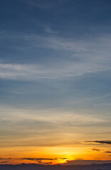 colorful dramatic sky with cloud at sunset