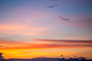 Fototapeta premium colorful dramatic sky with cloud at sunset