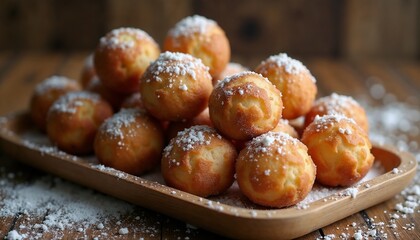 Sweet Powdered Pastries with Soft Lighting
