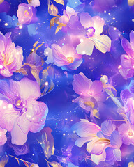 Creative 2D Doodle seamless pattern Floral or flower Illustrations