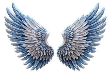 Obraz premium Stunning Pair of Blue and Grey Angel Wings on Black Background
