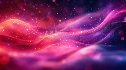 Abstract Pink and Purple Glittering Wave Background