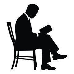 English Literature Silhouette, Vector, Icon, Logo, White Background.