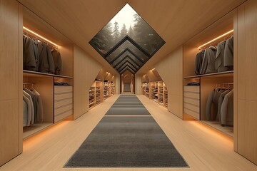 Modern Walk-in Closet for Forest View.