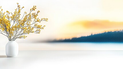 Floral Vase Sunset View