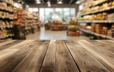 A woman shops for groceries in a near-empty supermarket aisle