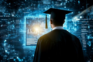 Graduate facing digital future for data analysis.