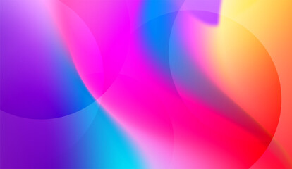 color background design. Fluid shapes composition with trendy gradients. Wavy geometric background.