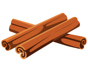 Rolled cinnamon sticks color outline icon. Aromatic spice for seasoning, flavoring, and spa aromatherapy. Vector illustration isolated on a white background.