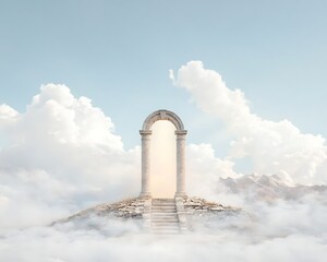 Obraz premium Celestial Archway: Steps to Enlightenment.