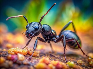 Fototapeta premium Macro Close-up of an Ant, Detailed Insect Photography, Nature Stock Image