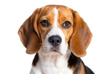Adorable Beagle Dog Portrait Closeup with Brown White and Black Fur