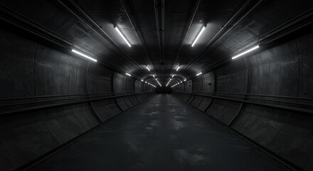 Futuristic Neon Glowing Tunnel