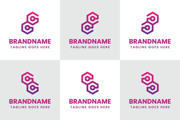 Letters GG EE AA Technology Logo Set, symbolizing innovation, speed, and modern technology