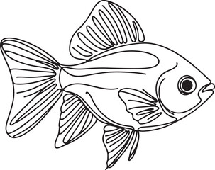 Minimalist Tetra Fish Line Drawing Ideas