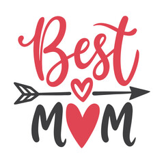 simple typography with the text best mom white background.