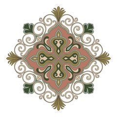 Mandala pattern, elements for fabric patterns, carpet patterns