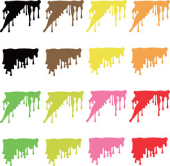 16種類の液体が垂れている様子