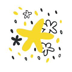 Vector illustration yellow and black flowers