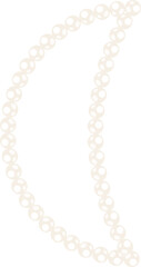 Coquette crescent pearl bead chain decorative illustration